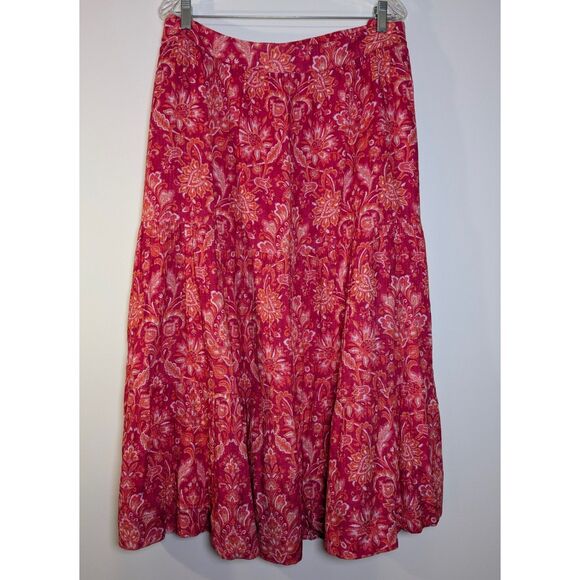 Soft Surroundings NWT 3X Cotton Gauze Maxi Skirt Moroccan Tapestry Pink Boho - Picture 5 of 8